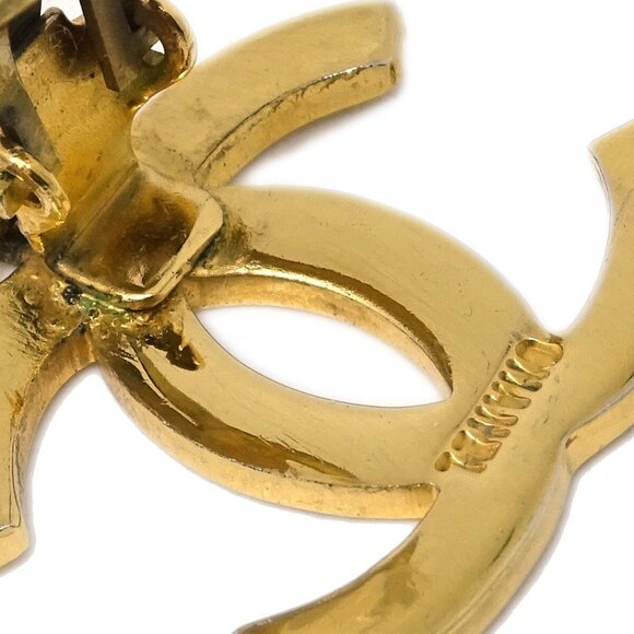 Chanel Hoop Dangle Earrings Clip-On Gold KK90839 - Picture 3 of 4